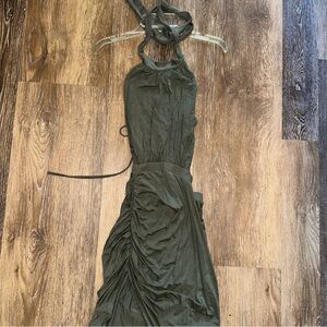 Women’s green backless dress
